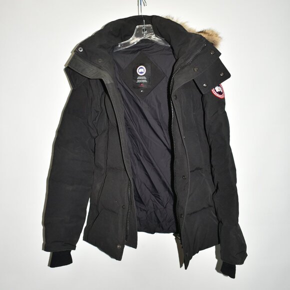 $1650 Canada Goose Men WYNDHAM PARKA HERITAGE COYOTE FUR Coat 3808M BLACK S - Picture 6 of 12